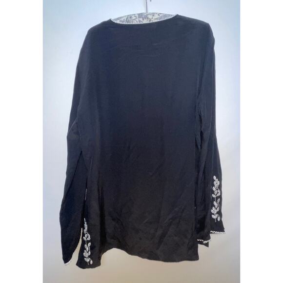 Ninety Embroidered‎ 100% Silk Top - Size XL - Beautiful Floral Embroidery - Picture 4 of 10